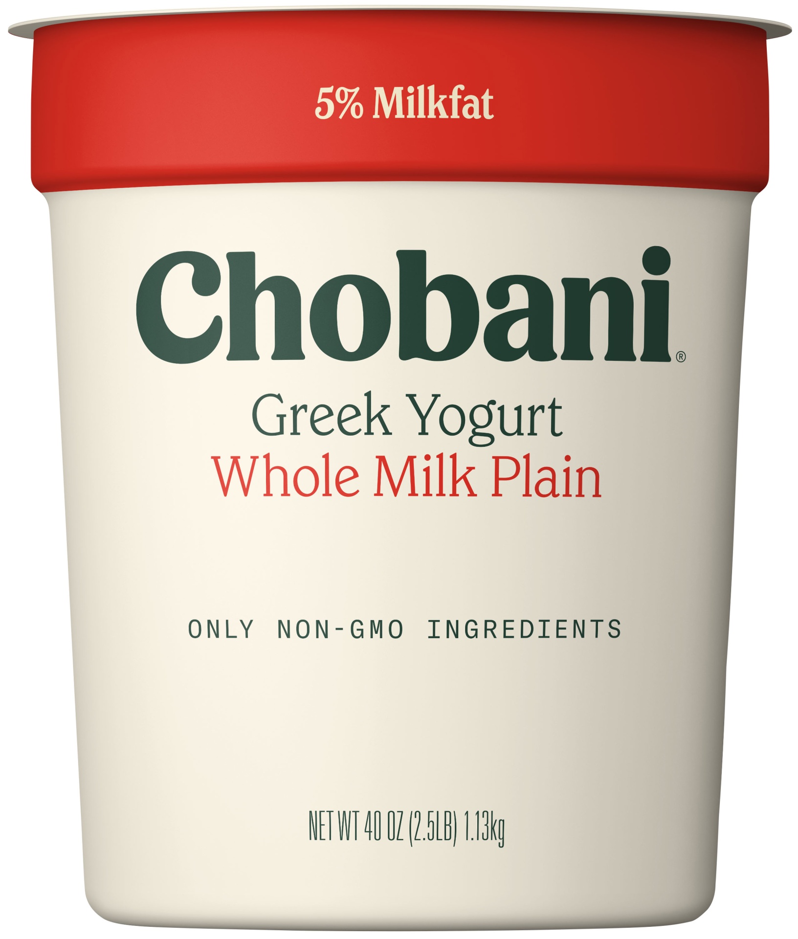 slide 1 of 1, Chobani Original Plain Whole Milk Greek Yogurt, 40 oz