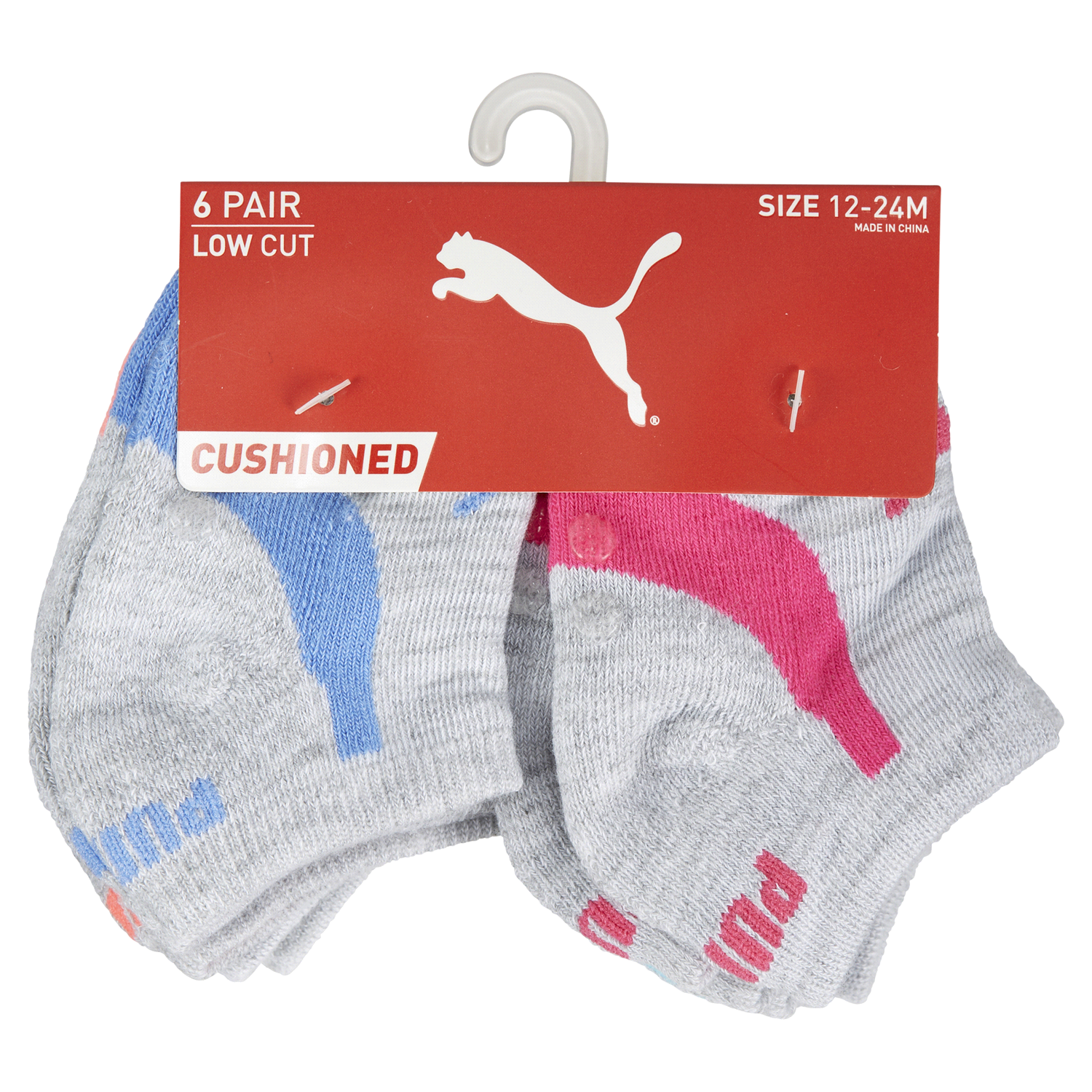 slide 1 of 1, Puma Inf Girl Ns Sock P112209mjg 6pr Gr/ml 12-24m, 12 ct; 24m