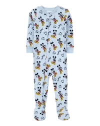 Carter's Baby Mickey Mouse Print Cotton Blend 1-Piece Pajamas Blue 18M