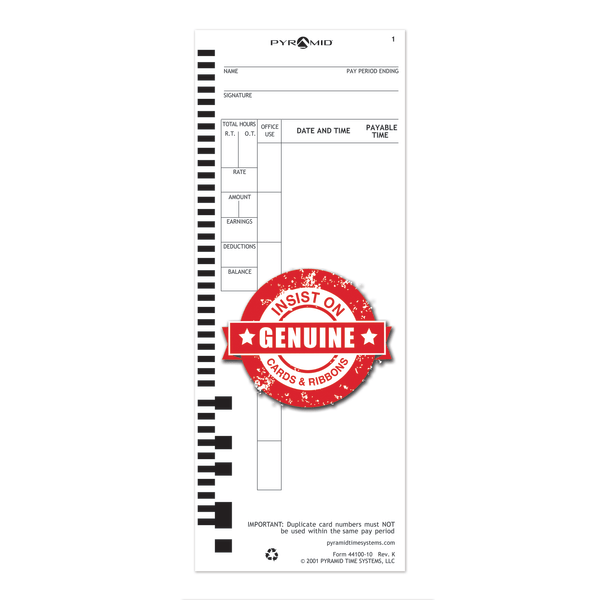 slide 2 of 6, Pyramid 30% Recycled Time Cards For Pyramid Models 4000 & 5000, 100 ct; 9 in x 3 1/2 in