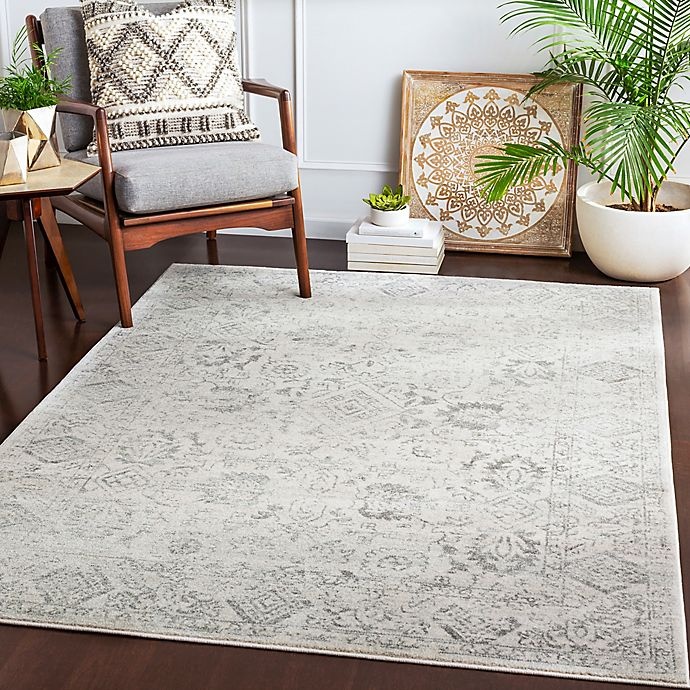 slide 2 of 8, Surya Harput Diamond Border Accent Rug - Charcoal, 2 ft x 3 ft