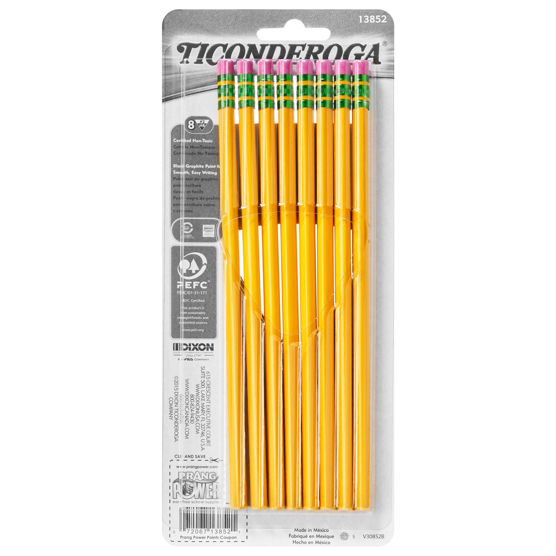 slide 4 of 5, Ticonderoga Tri-Write™ Wooden Pencils, #2HB Soft, Yellow, 8 Ct, 8 ct