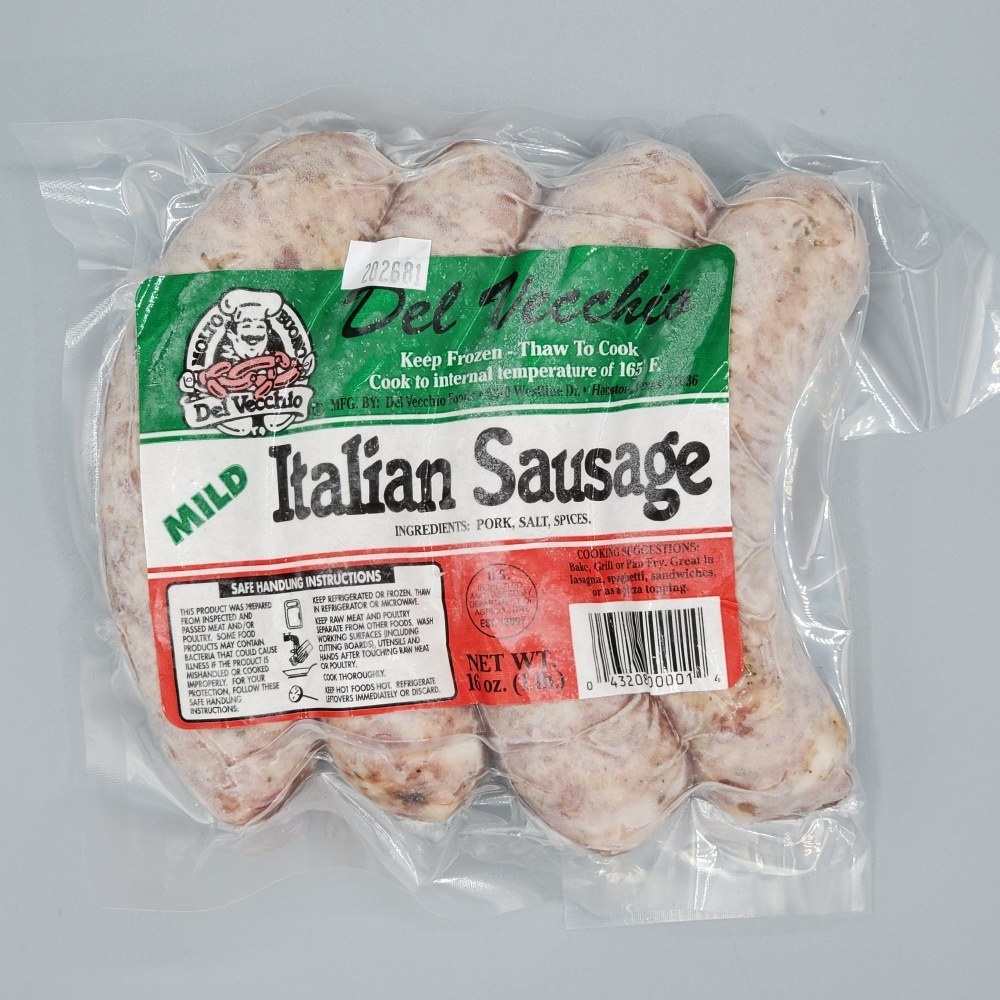 slide 1 of 1, Del Vecchio Italian Mild Sausage, 1 lb