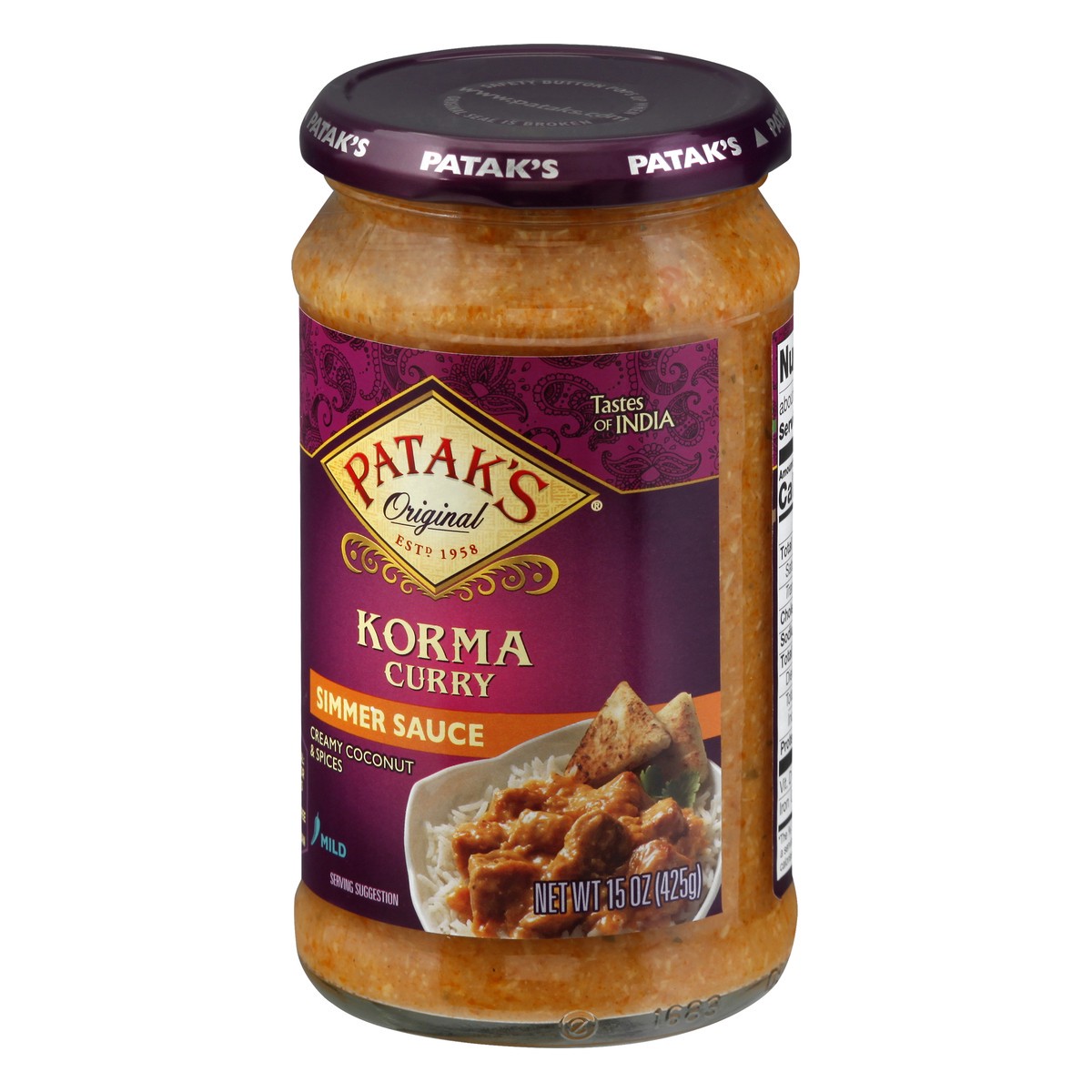 slide 4 of 13, Patak's Mild Korma Curry Simmer Sauce 15 oz, 15 oz