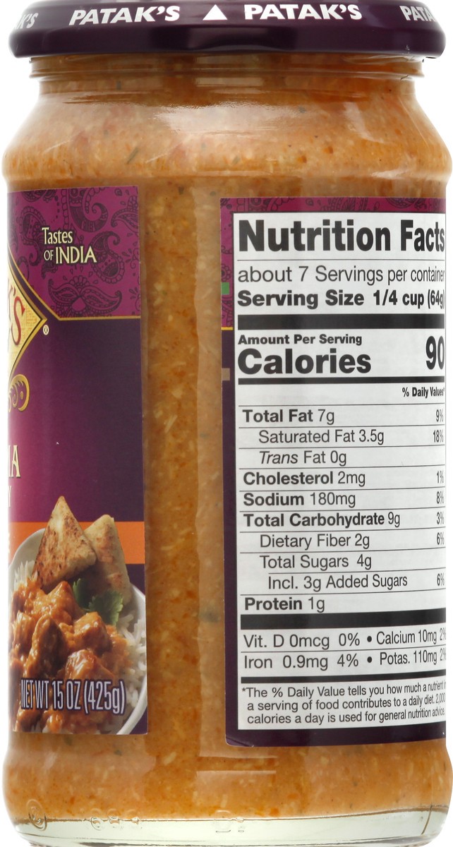 slide 11 of 13, Patak's Mild Korma Curry Simmer Sauce 15 oz, 15 oz