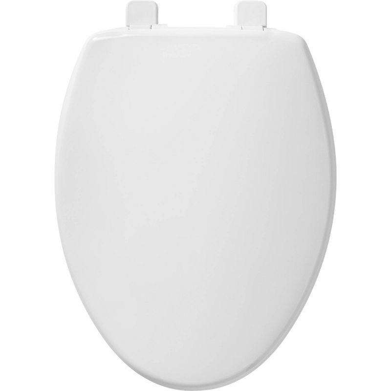 slide 2 of 5, Mayfair by Bemis Caswell Never Loosen Elongated Antimicrobial Plastic Soft Close Toilet Seat White, 1 ct