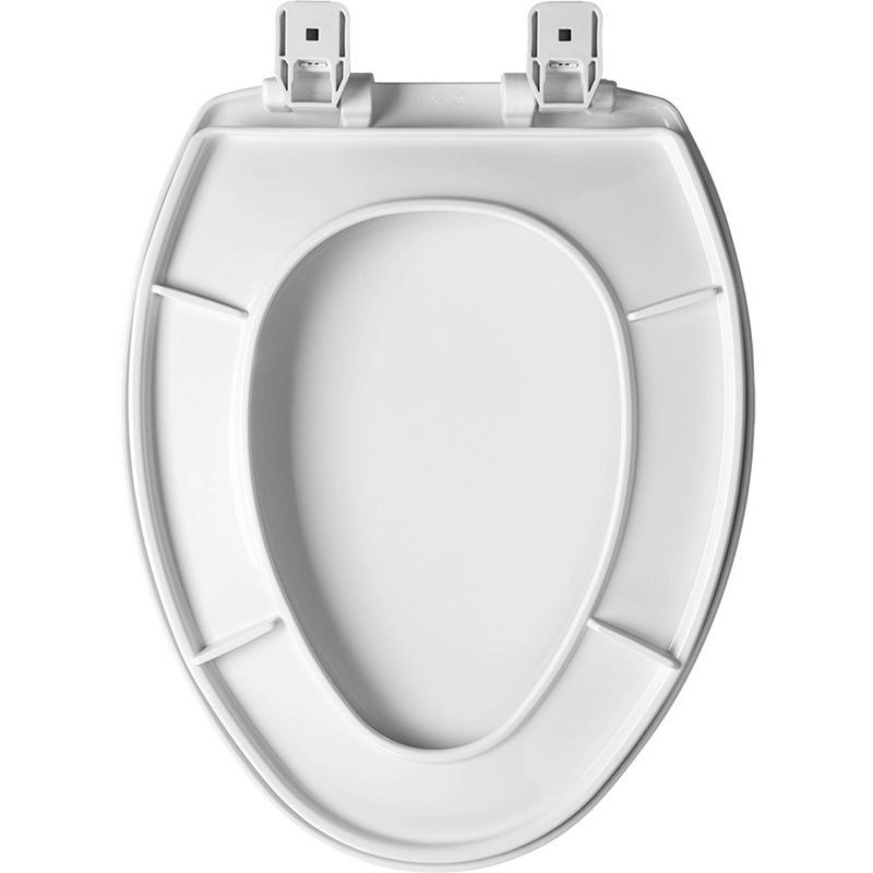 slide 3 of 5, Mayfair by Bemis Caswell Never Loosen Elongated Antimicrobial Plastic Soft Close Toilet Seat White, 1 ct