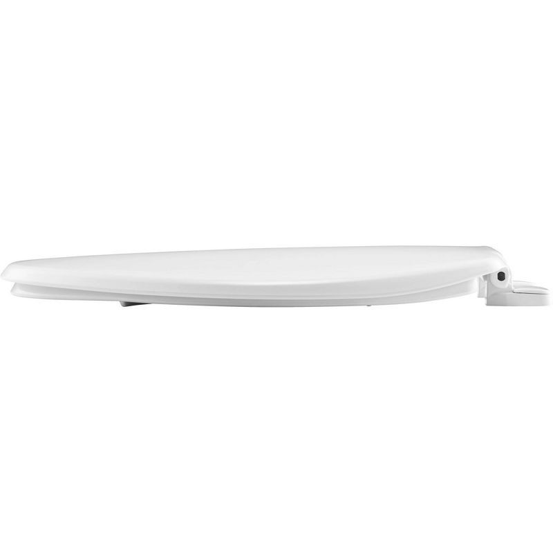 slide 4 of 5, Mayfair by Bemis Caswell Never Loosen Elongated Antimicrobial Plastic Soft Close Toilet Seat White, 1 ct