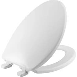 Mayfair by Bemis Caswell Never Loosen Elongated Antimicrobial Plastic Soft Close Toilet Seat White