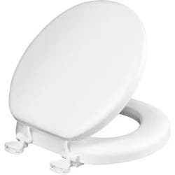 Never Loosens Round Antimicrobial Soft Seat with Easy Clean Hinge White - Mayfair by Bemis