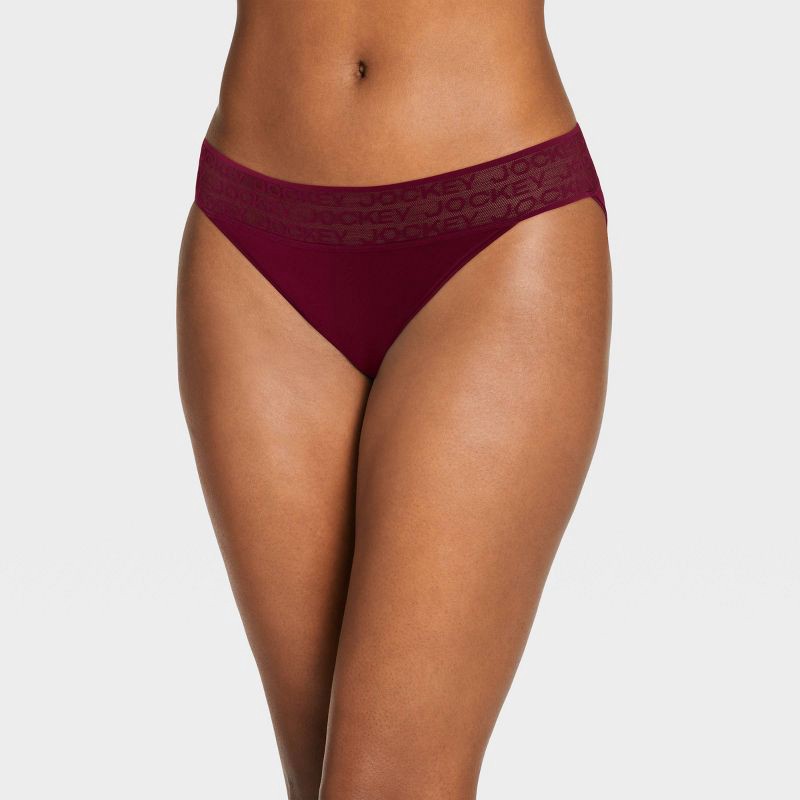 Jockey Generation Women's Soft Touch Logo String Bikini Underwear -  Burgundy Blush XXL 1 ct