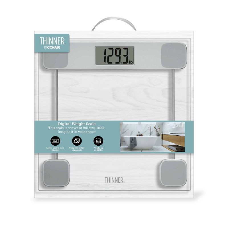 slide 3 of 10, Thinner Clear Glass Weight Scale Silver, 1 ct