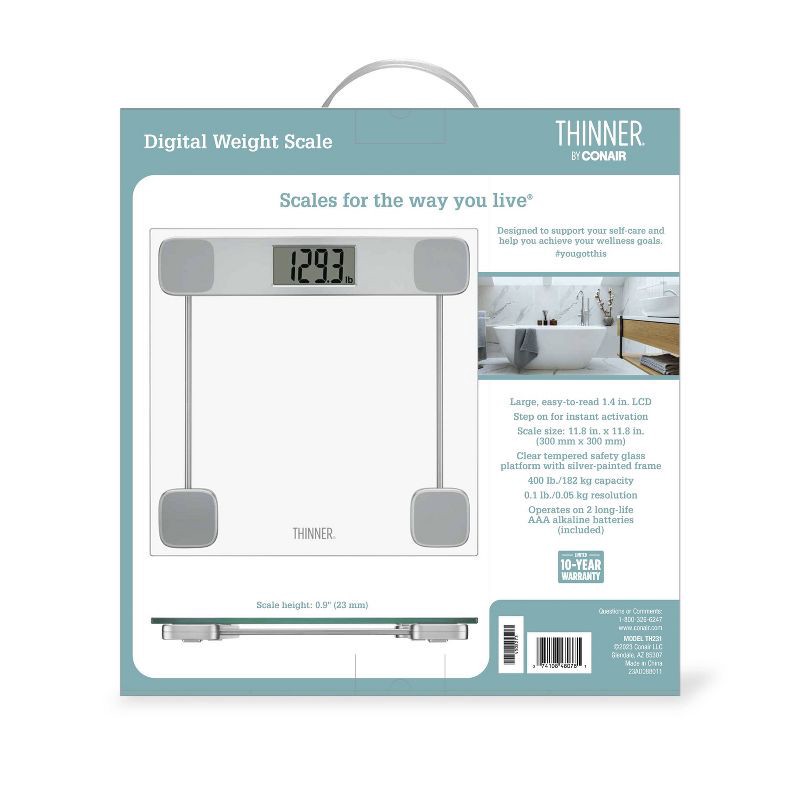 slide 4 of 10, Thinner Clear Glass Weight Scale Silver, 1 ct