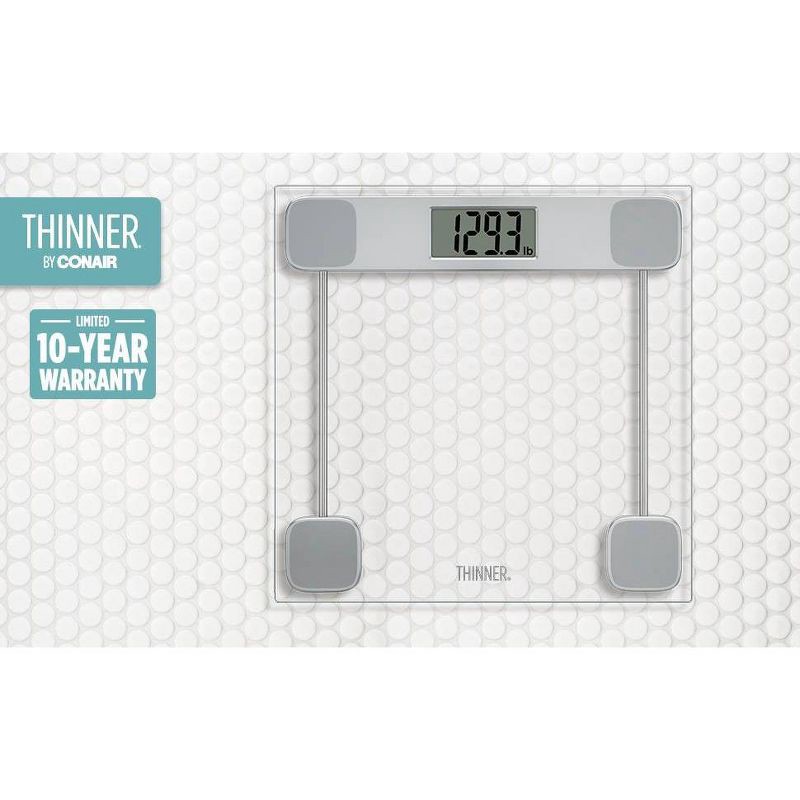 slide 6 of 10, Thinner Clear Glass Weight Scale Silver, 1 ct