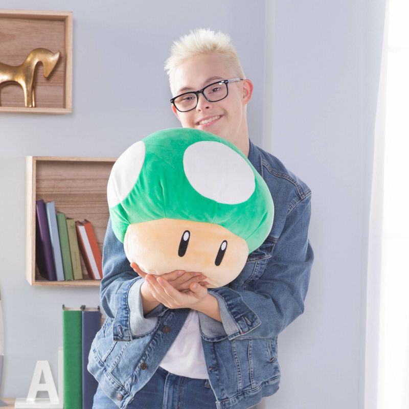 slide 2 of 5, Club Mocchi Mocchi 1 Up Mushroom 14" Mega Plush, 1 ct