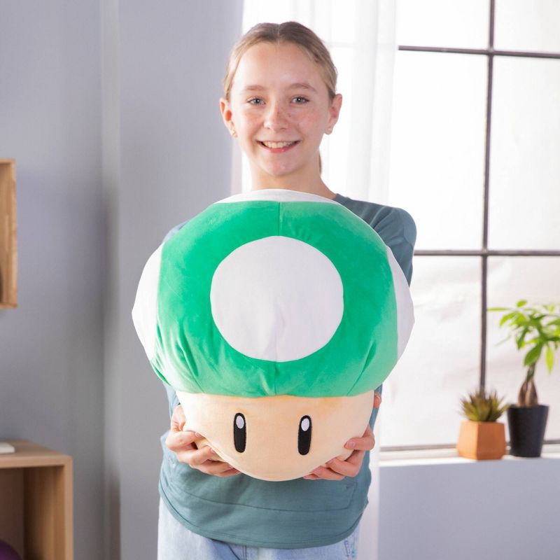 slide 3 of 5, Club Mocchi Mocchi 1 Up Mushroom 14" Mega Plush, 1 ct