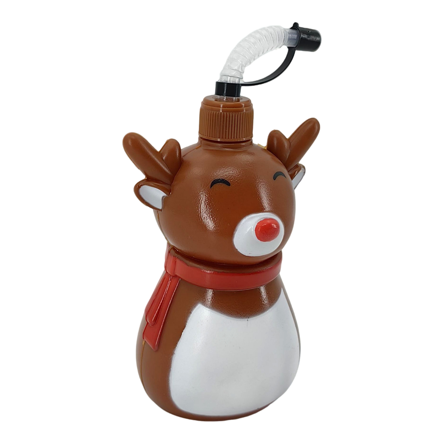 slide 2 of 2, Christmas Shaped Straw Sipper, Assorted Design, 400 ml
