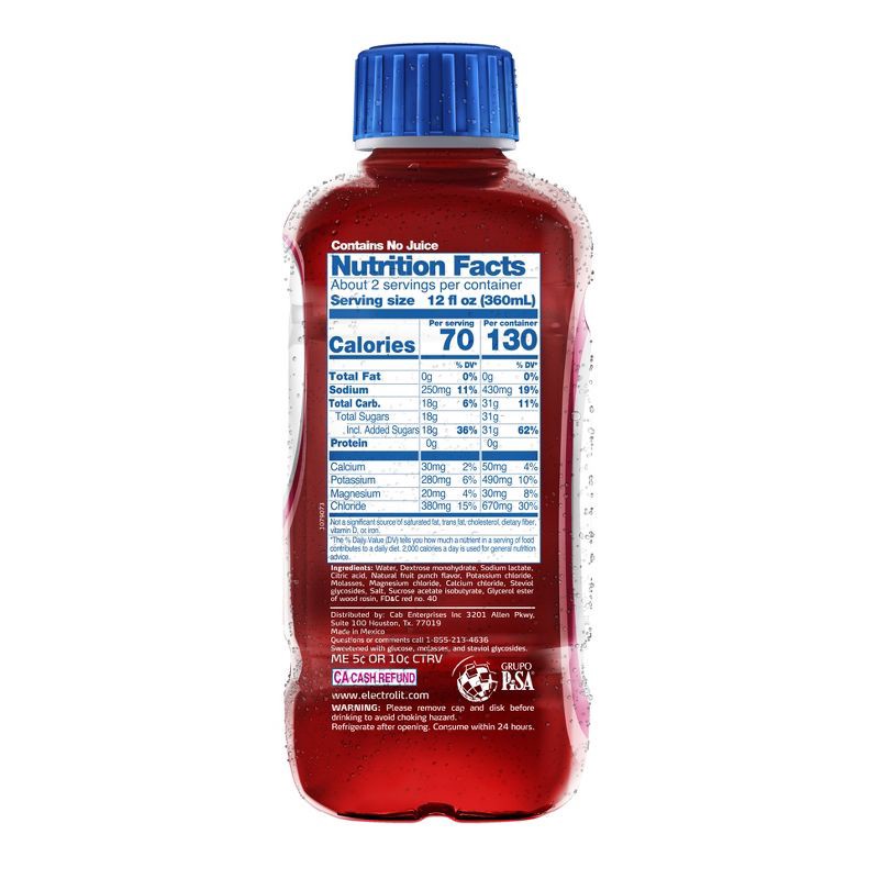 slide 2 of 6, Electrolit Fruit Punch Electrolyte Hydration Beverage - 21 fl oz Bottle, 21 fl oz
