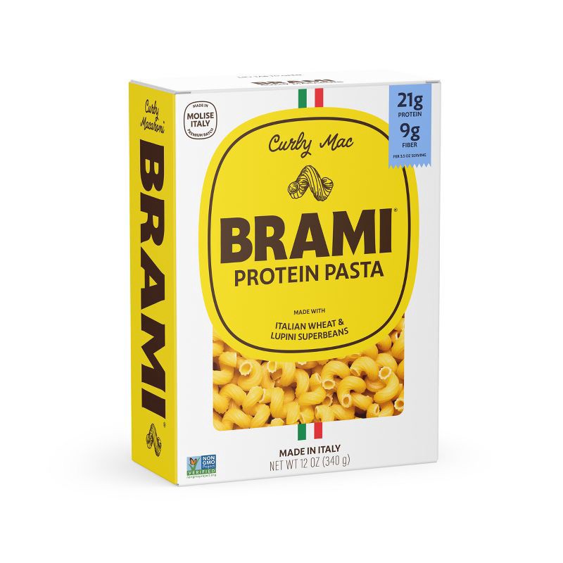 slide 1 of 6, Brami Italian Protein Pasta Curly Macaroni - 12oz, 12 oz