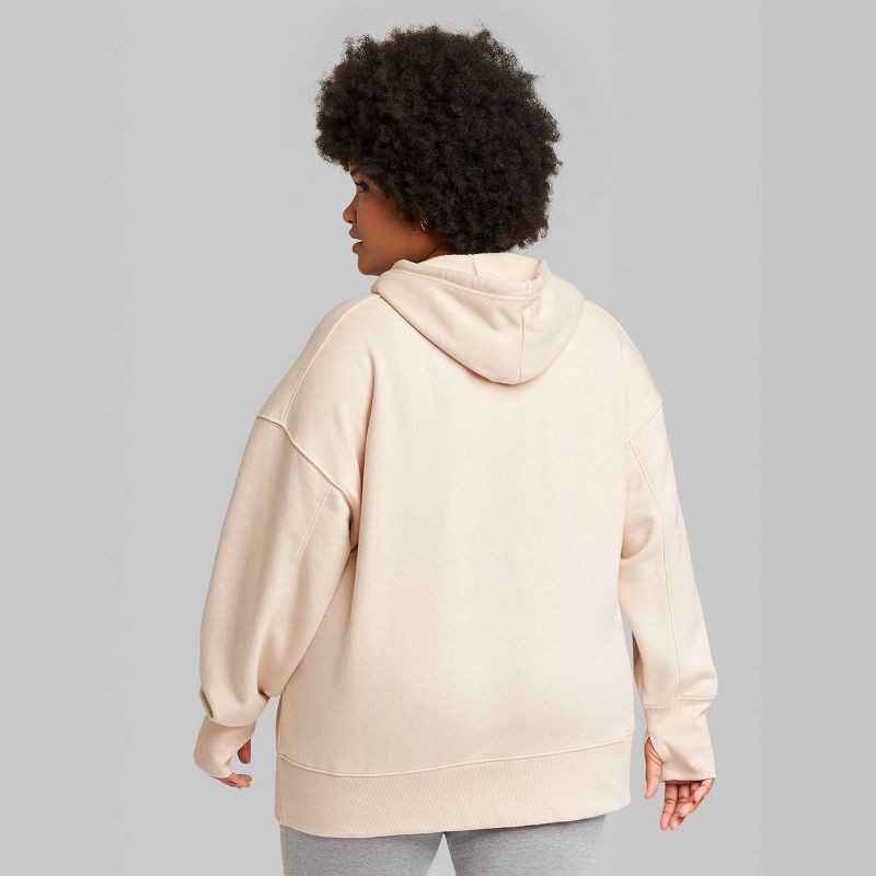 Women's Oversized Zip-Up Hoodie - Wild Fable Beige XXL 1 ct