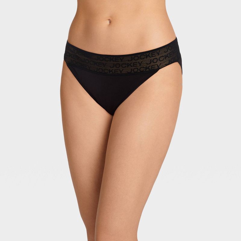 Jockey Generation Women's Soft Touch Logo String Bikini Underwear - Black M  1 ct