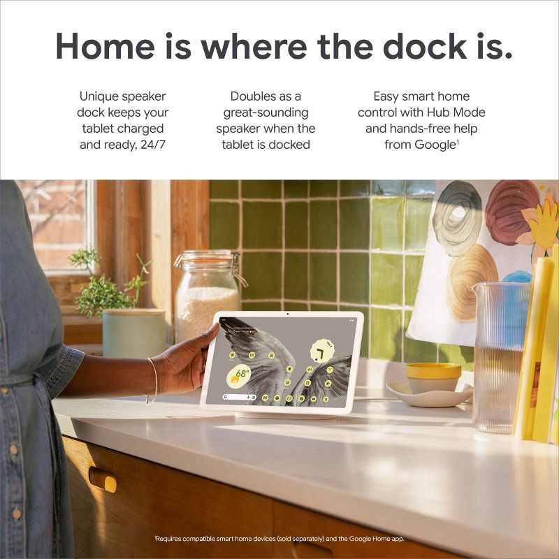 slide 7 of 9, Google Pixel 11" Tablet with Charging Speaker Dock (128GB) - Hazel: Touchscreen, 2560 x 1600 Resolution, 1 ct