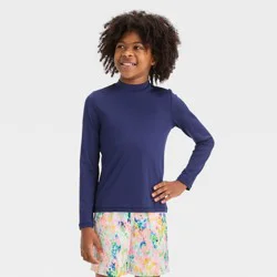 Boys' Long Sleeve Solid Rash Guard Top - Cat & Jack™ Navy Blue S
