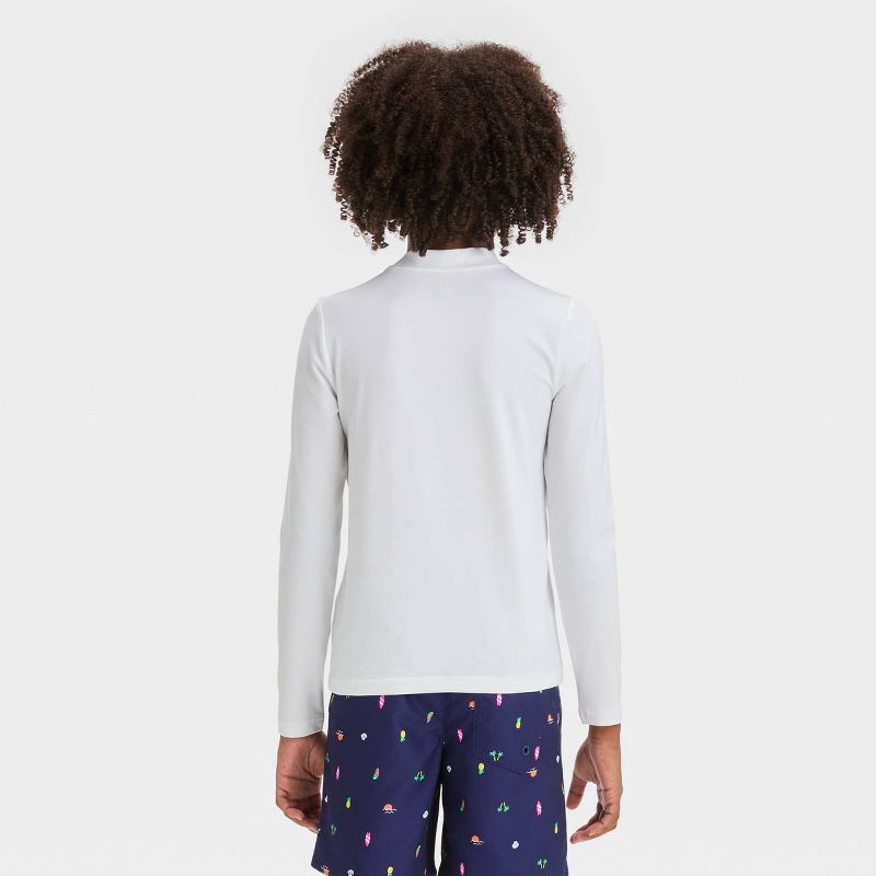 slide 3 of 3, Boys' Long Sleeve Solid Rash Guard Top - Cat & Jack™ White M, 1 ct