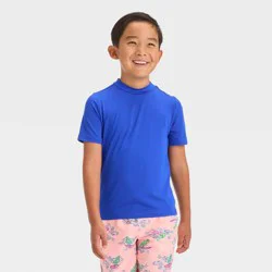 Boys' Short Sleeve Solid Rash Guard Top - Cat & Jack™ Blue M