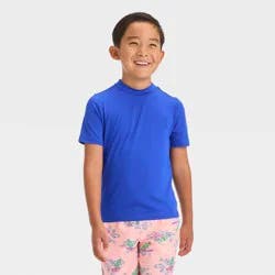 Boys' Short Sleeve Solid Rash Guard Top - Cat & Jack™ Blue M