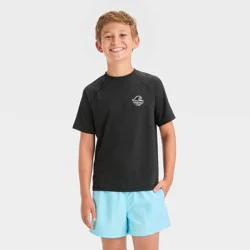 Boys' Wave Rash Guard Top - art class™ Black M