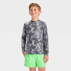 Boys' Long Sleeve Tie-Dye Rash Guard Top - art class™ Black M