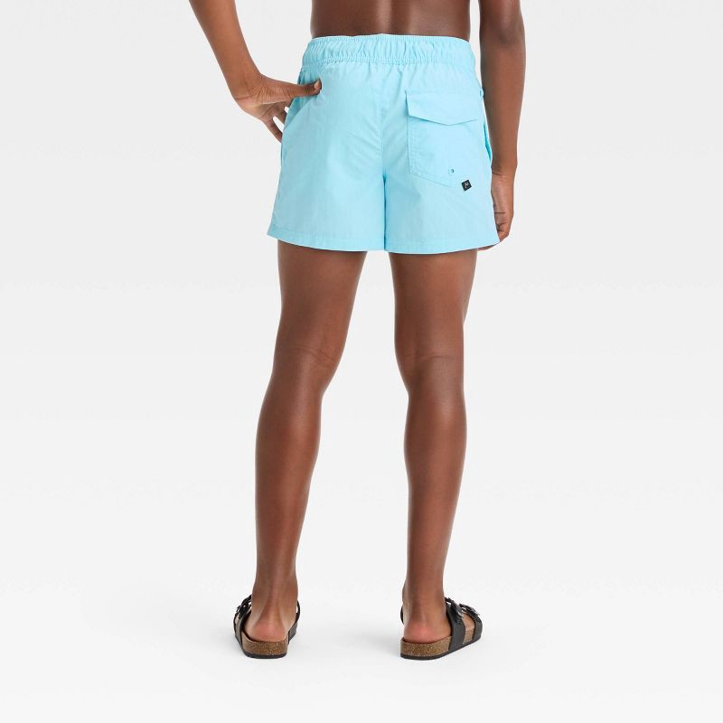 slide 3 of 3, Boys' Solid Swim Shorts - art class™ Light Blue L, 1 ct