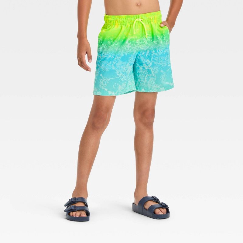 slide 1 of 3, Boys' Wave Ombre Swim Shorts - Cat & Jack™ S, 1 ct