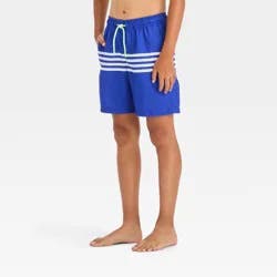 Boys' Striped Swim Shorts - Cat & Jack™ Blue S
