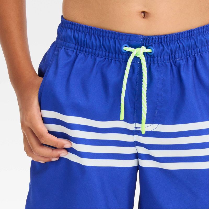 slide 2 of 3, Boys' Striped Swim Shorts - Cat & Jack™ Blue L, 1 ct