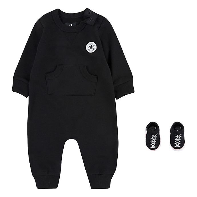 slide 1 of 2, Converse Newborn Lil Chuck Coverall and Bootie Set - Black, 2 ct