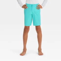 Boys' Hybrid Solid Swim Shorts - art class™ Turquoise Green 18