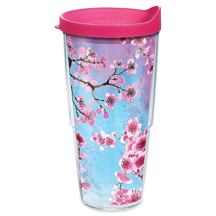 slide 1 of 1, Tervis Colorful Blossoms Wrap Tumbler with Lid, 24 oz
