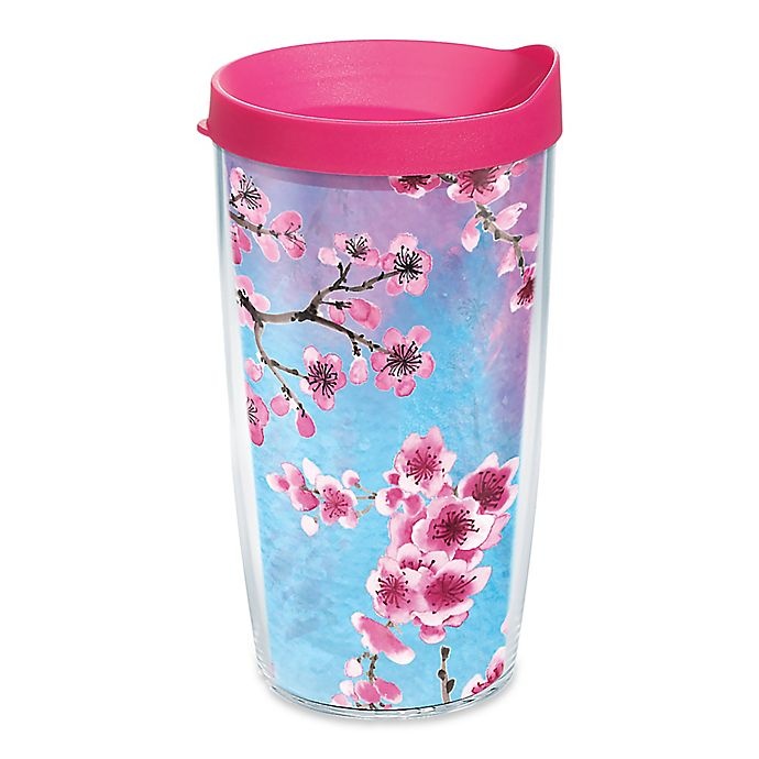slide 1 of 1, Tervis Colorful Blossoms Wrap Tumbler with Lid, 16 oz