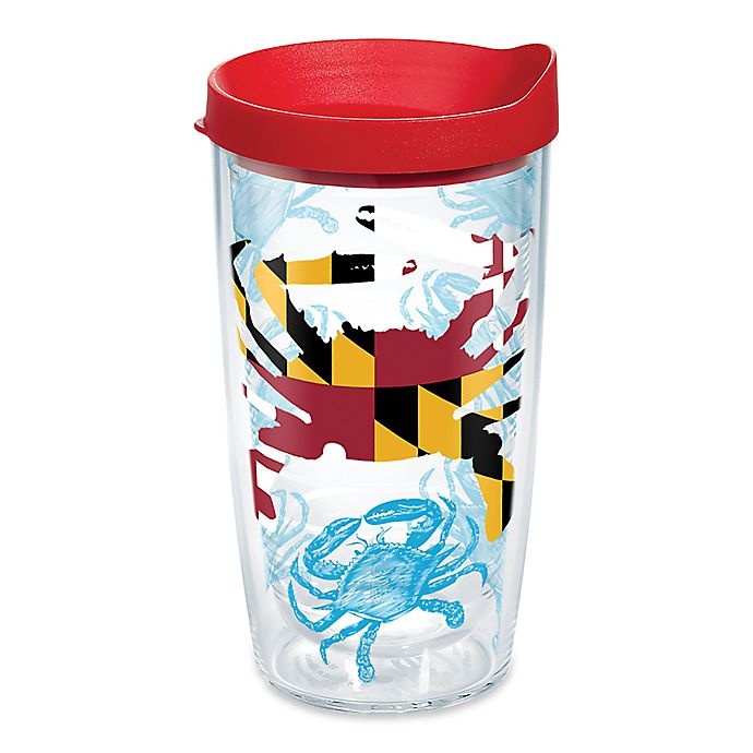 slide 1 of 1, Tervis Maryland Crab Flag Wrap Tumbler with Lid, 16 oz