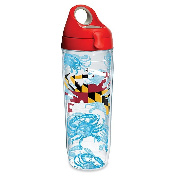 slide 1 of 1, Tervis Maryland Crab Flag Wrap Water Bottle with Lid, 24 oz