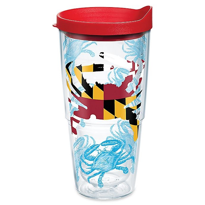 slide 1 of 1, Tervis Maryland Crab Flag Wrap Tumbler with Lid, 24 oz