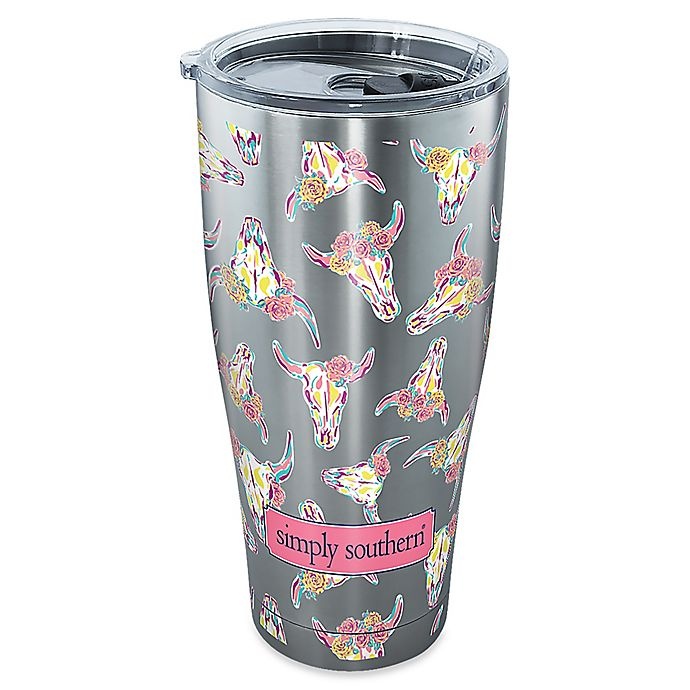 slide 1 of 1, Tervis Cow Skull Pattern Stainless Steel Tumbler with Lid, 30 oz