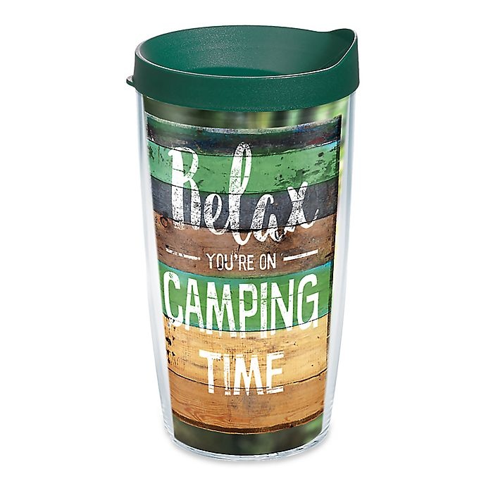 slide 1 of 1, Tervis Relax Camping Time Wrap Tumbler with Lid, 16 oz