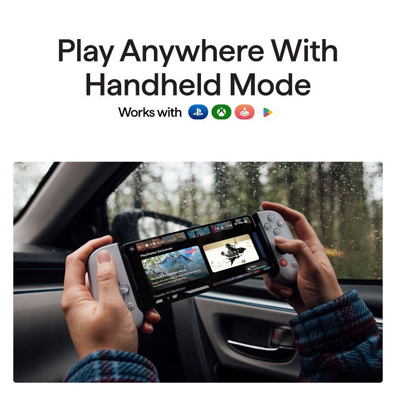 slide 2 of 8, Backbone One PlayStation(USB-C) Edition Mobile Gaming Controller for Android and iPhone 15 Series - Gen 2 White: Wi-Fi, Compatible with Android Phones, 1 ct