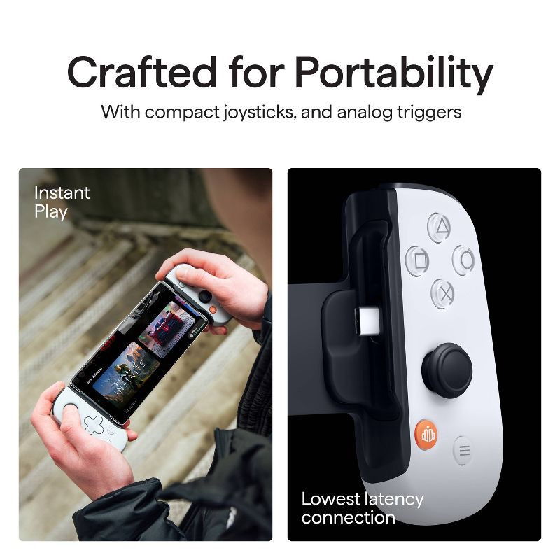 slide 6 of 8, Backbone One PlayStation(USB-C) Edition Mobile Gaming Controller for Android and iPhone 15 Series - Gen 2 White: Wi-Fi, Compatible with Android Phones, 1 ct