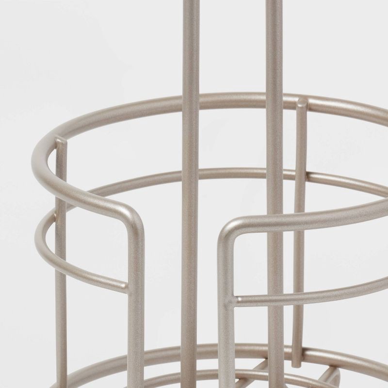 slide 3 of 3, 3 Roll Freestanding Toilet Tissue Holder Silver - Threshold™, 3 ct