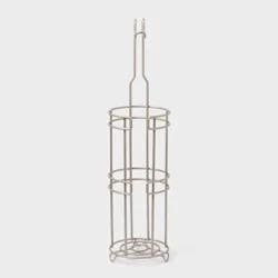4 Roll Reserve Plus Freestanding Toilet Tissue Holder Silver - Threshold™: Steel Construction, 23.937" Height, 6.5" Width