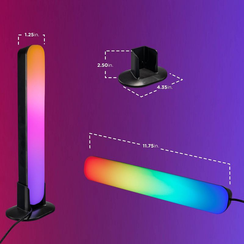 slide 6 of 10, Enbrighten Vibe Wi-Fi Spectrum RGBIC Gaming Light Bar with Music Sync and Color Changing: Special Effects LED Strips & USB Power, 1 ct